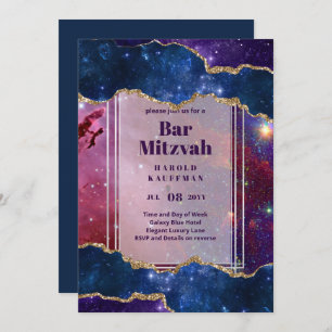 TARJETAS DE BAR MITZVAH Celestiales Skies Blue Gal