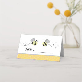 Tarjetas de Bee Place con burbujas grises y amaril