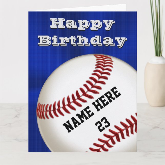 Tarjetas de béisbol de cumpleaños felices PERSONAL (Anverso)