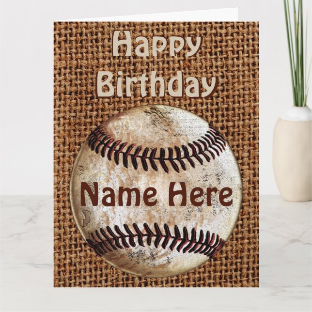 Tarjetas de béisbol personalizadas de cumpleaños f (Anverso)