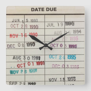 Tarjetas de biblioteca impresas Reloj de pared acr