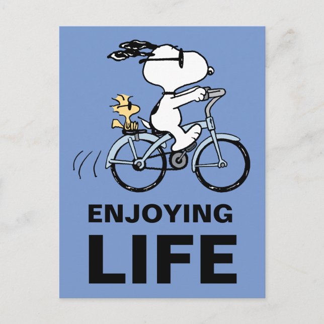 Tarjetas de bicicleta de Snoopy y Woodstock de Pea (Anverso)