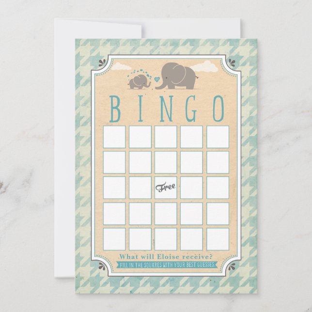 Tarjetas de Bingo Baby Shower (Anverso)