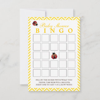 Tarjetas de Bingo Baby Shower Chevron Yellow Chevr