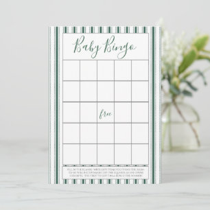 Tarjetas de bingo Baby Shower de banda verde