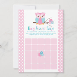 Tarjetas de bingo Baby Shower de chica Owl