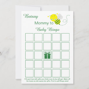 Tarjetas de Bingo Baby Shower en blanco con abejor