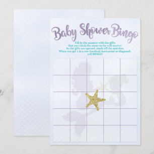 Tarjetas de bingo Baby Shower para sirenas
