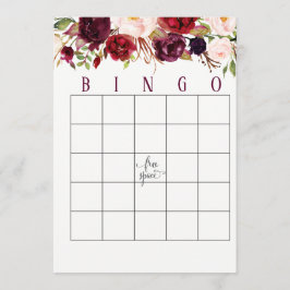 Tarjetas de Bingo Cranberry Marsala Shower
