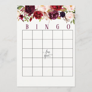 Tarjetas de Bingo Cranberry Marsala Shower