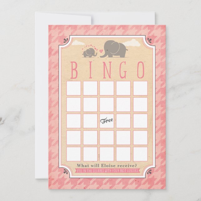 Tarjetas de bingo de Baby Shower (Anverso)