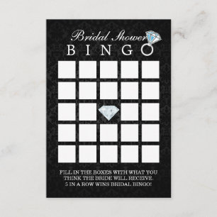Tarjetas de Bingo de Ducha de Ducha Diamante Oscur