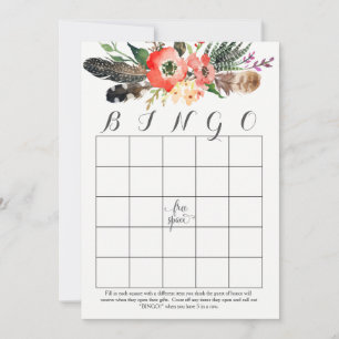 Tarjetas de Bingo de Ducha de flores de acuarela b