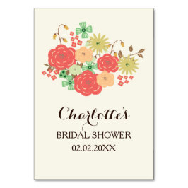 tarjetas de bingo de ducha floral floral de coral 