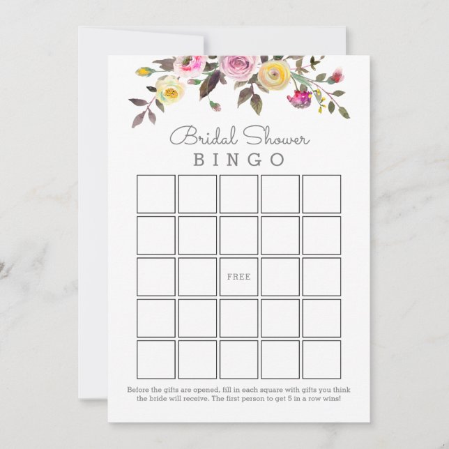 Tarjetas de bingo de ducha simple Bonito (Anverso)