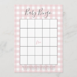 Tarjetas de Bingo de la ducha GIrl Pink Gingham Ba