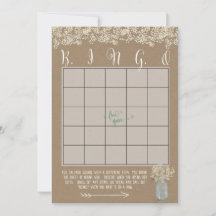 Tarjetas de Bingo de Mason Jar con Aliento de Bebé