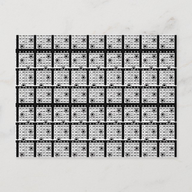 Tarjetas de Bingo Negro (Anverso)
