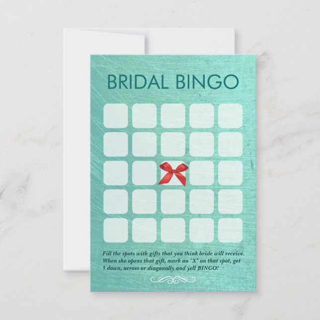 Tarjetas de Bingo Nupciales de Verde Menta Elegant (Anverso)
