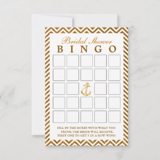Tarjetas de Bingo Nupciales de Zigzag con Brillo D