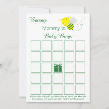 Tarjetas de Bingo para Baby Shower en blanco con A