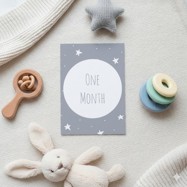 Tarjetas de Bits para la Luna y las estrellas (Moon and stars Baby Milestone Cards.)