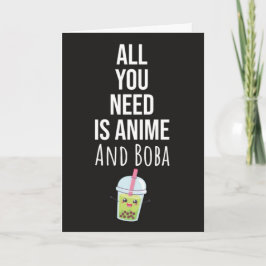 Tarjetas de Boba Anime Lindas Bubble Tea Kaiwaii O
