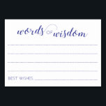 Tarjetas de Boda azul de la Marina de Sabiduría<br><div class="desc">Estas elegantes tarjetas azul marino de Wisdom serán la incorporación perfecta a la recepción de tu boda o a la ducha nupcial. Estas cartas hacen una gran alternativa a un libro de invitados tradicional.</div>