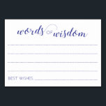Tarjetas de Boda azul de la Marina de Sabiduría<br><div class="desc">Estas elegantes tarjetas azul marino de Wisdom serán la incorporación perfecta a la recepción de tu boda o a la ducha nupcial. Estas cartas hacen una gran alternativa a un libro de invitados tradicional.</div>