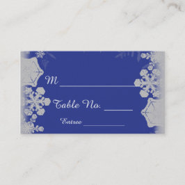 Tarjetas de Boda Blue and Silver Snowflake Place