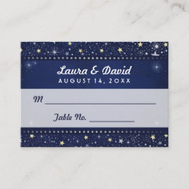 Tarjetas de Boda Blue Gold & White Stars
