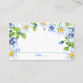 Tarjetas de Boda Blue White Country Daisy