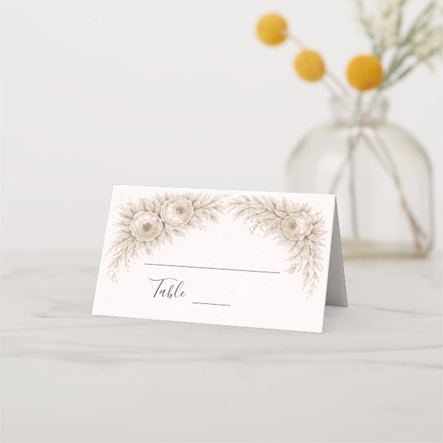 Tarjetas de Boda con Grabado Botánico Regencia  (Anverso)