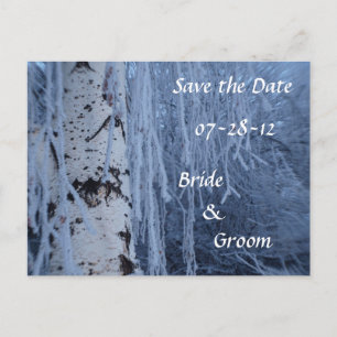 Tarjetas de boda de abedul llorón de invierno