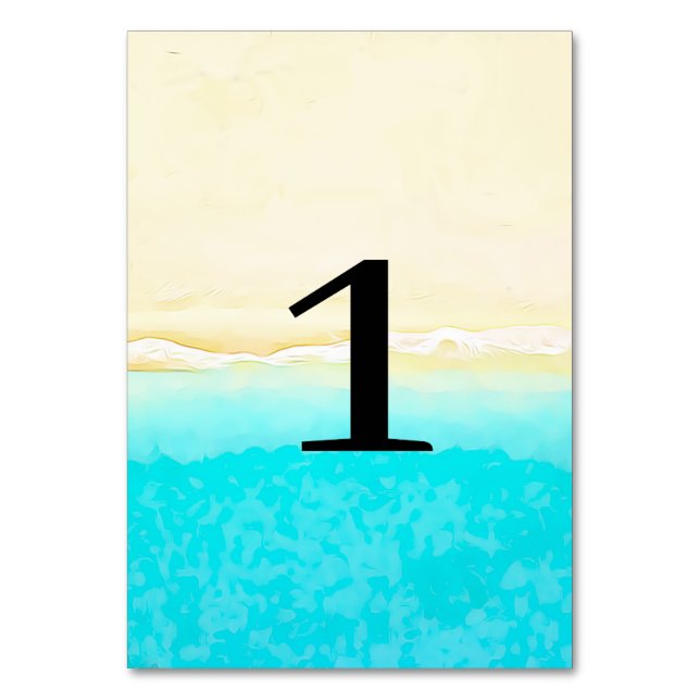 Tarjetas de Boda de agua Verde azulada de Ocean Sh (Anverso)