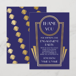 Tarjetas de boda de compromiso Art Deco Thank You 