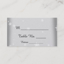 Tarjetas de Boda de copos de nieve blancas y plate
