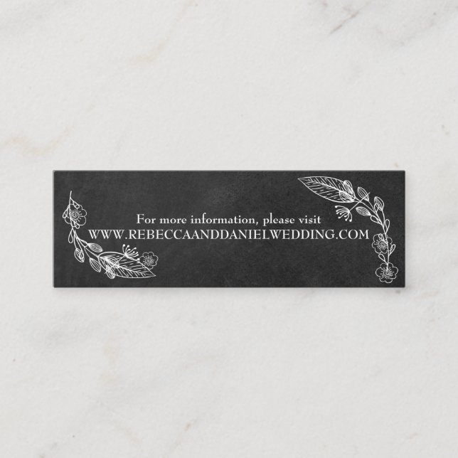 Tarjetas de Boda de flores de Chalkboard (Anverso)