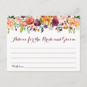 Tarjetas de Boda de flores de otoño, Maroon Naranj