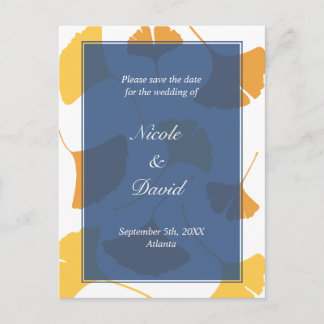 Tarjetas de boda de hojas de ginkgo que caen para