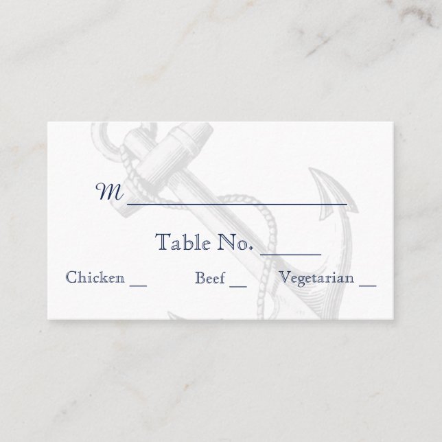 Tarjetas de Boda de la Marina y el Ancla Plata (Anverso)