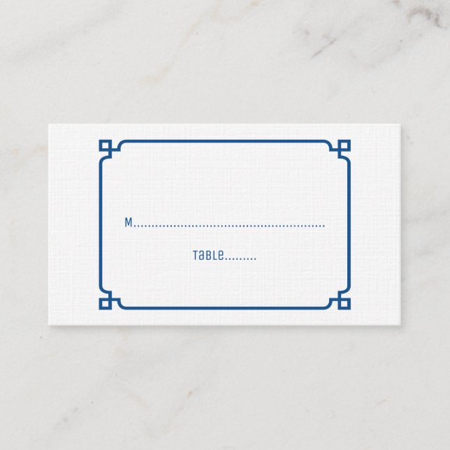Tarjetas de Boda de Moda de Deco Azul Lapis (Anverso)