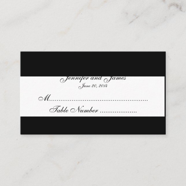 Tarjetas de Boda de monograma negro y blanco (Anverso)