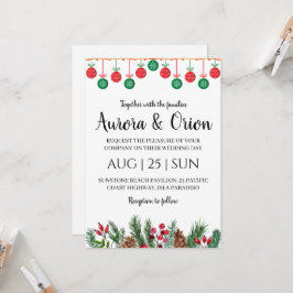tarjetas de boda de navidad con tipografía elegant