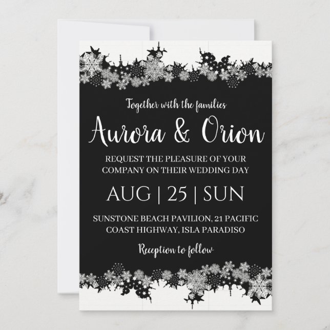 tarjetas de boda de Navidad con tipografía elegant (Anverso)