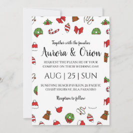 tarjetas de boda de navidad con tipografía elegant