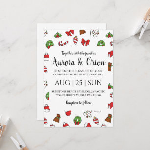 tarjetas de boda de navidad con tipografía elegant