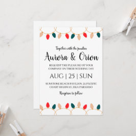 tarjetas de boda de navidad con tipografía elegant