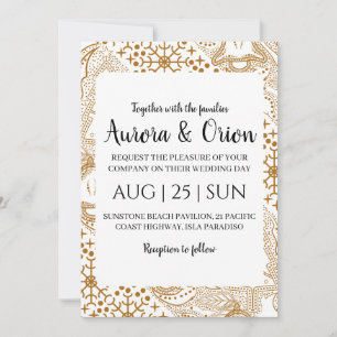 tarjetas de boda de navidad con tipografía elegant