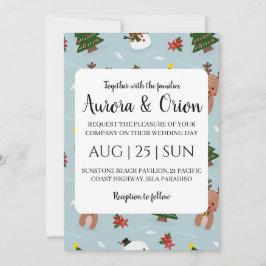 tarjetas de boda de navidad con tipografía elegant